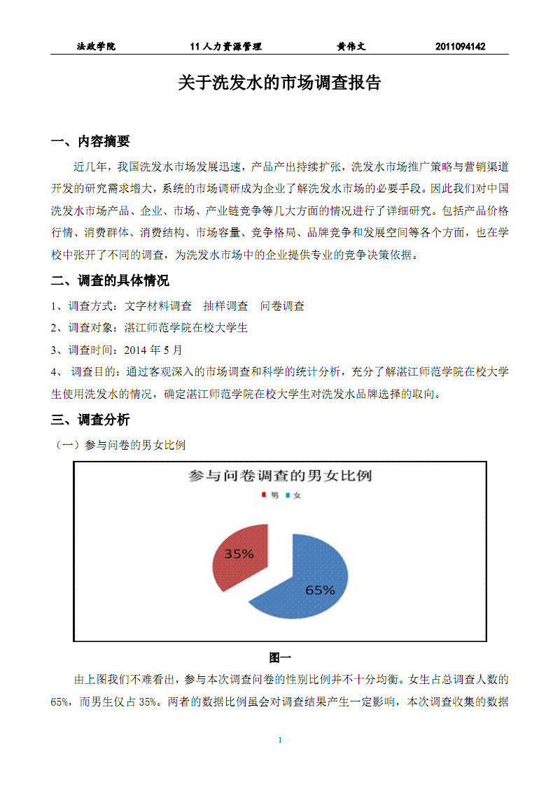 洗发水市场调查报告 趋势、竞争与消费者偏好